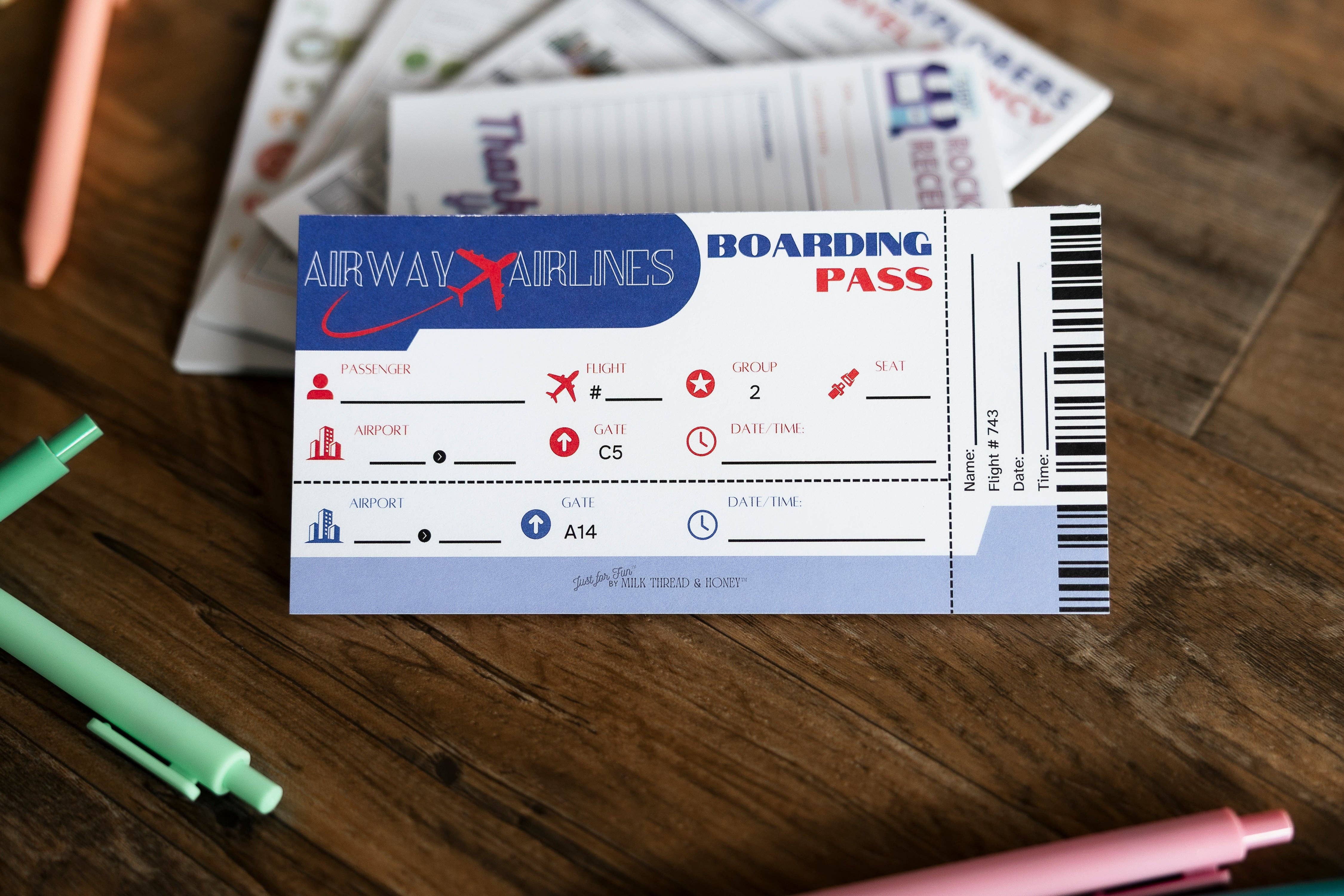 Milk Thread and Honey - Wholesale Notepad - Doctor, Vet, Restaurant, Boarding Pass and Checks - Set of 8 Pretend Play Notepads5