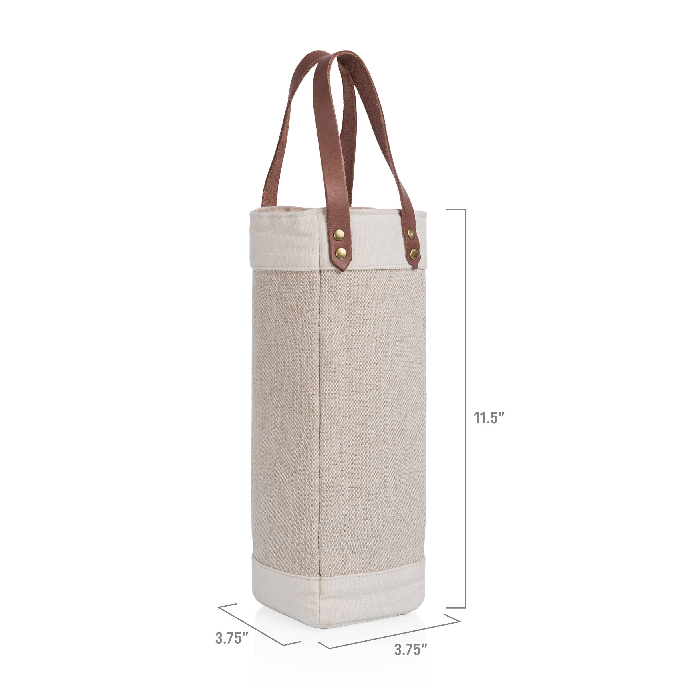 Picnic Time Family of Brands - Wholesale Wine Tote - Pinot Jute Single Bottle Insulated Wine Tote Bag9