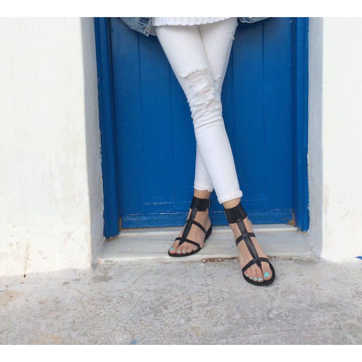 Madammeshushu - Wholesale Sandals - Women's - Gold Greek Leather Sandals,Beach Wedding Shoes1