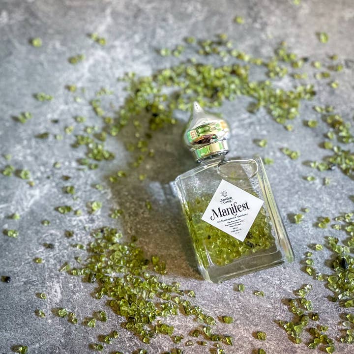 Mandala Gems - Wholesale Fragrance Oil - MANIFEST Perfume Oil for MANIFESTATION with Peridot + Sage essential oil10