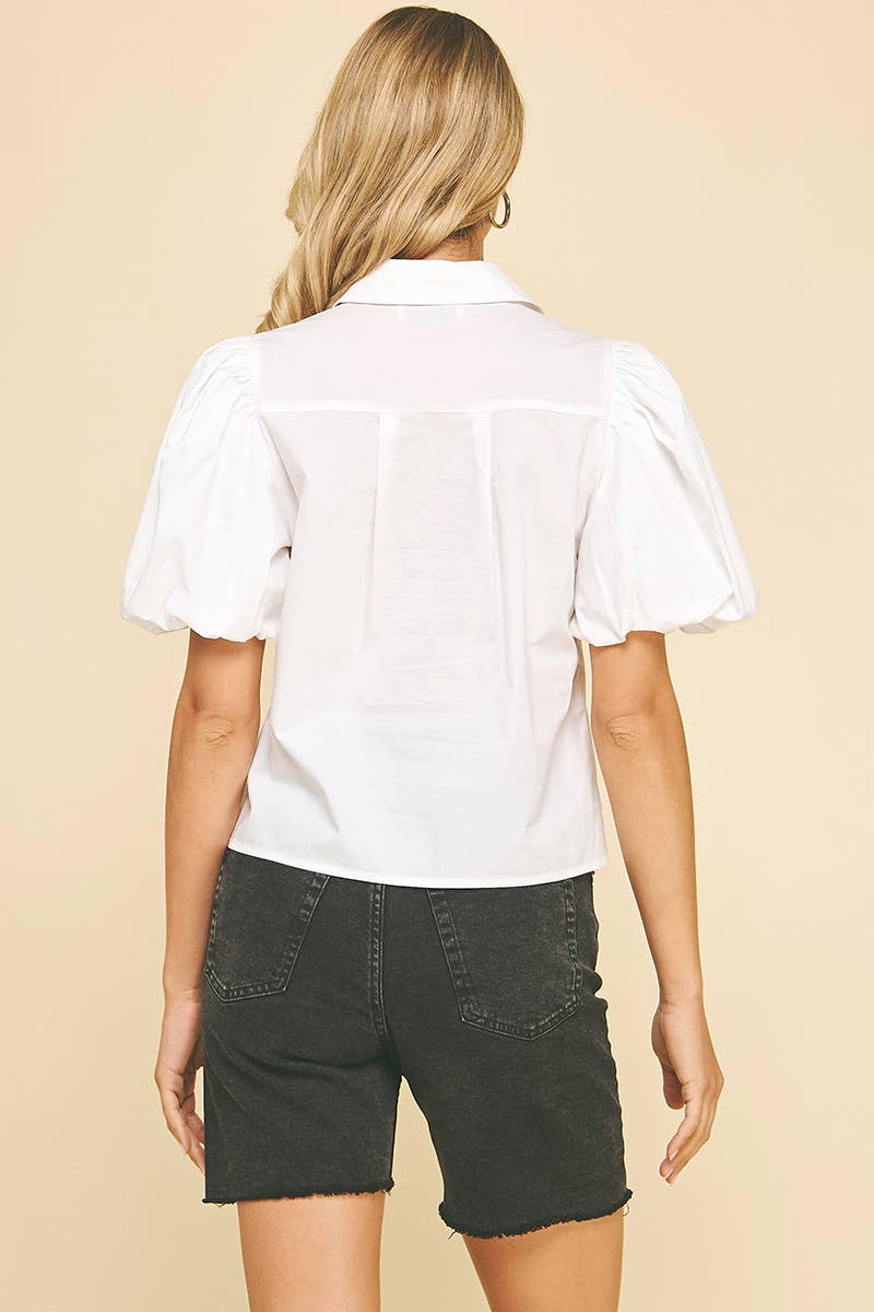 PINCH - Wholesale Blouse - Women's - BUBBLE SLEEVE BLOUSE TOP - 5707TB4