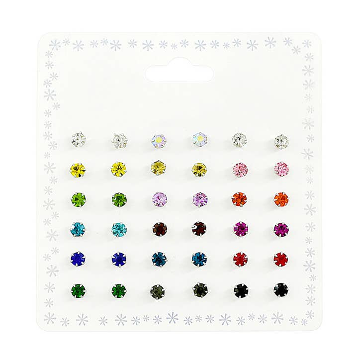 Sensibling Corp. - Wholesale Jewelry Set - 12 SET OF 18 - Crystal Stud Earring Set3