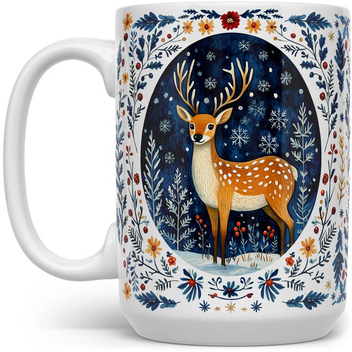 Loftipop - Wholesale Coffee Mug - Festive Winter Woodland Deer Mug, Holiday Christmas Gifts4