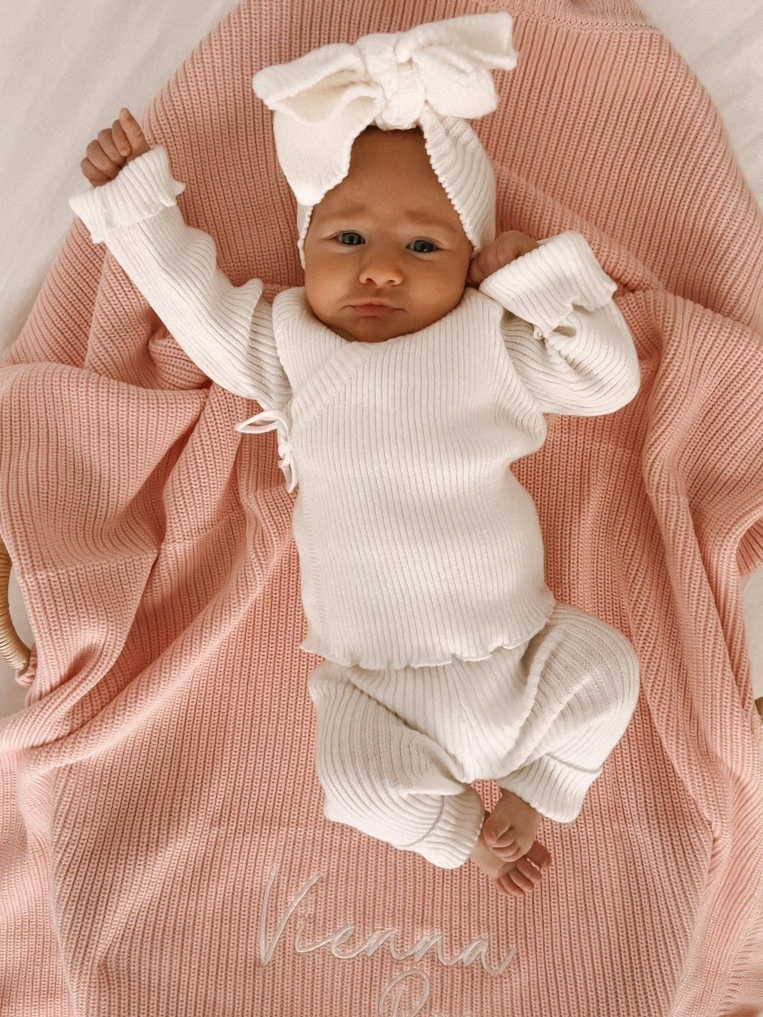 Petite + Co - Wholesale Clothing set – Baby - RIBBED KIMONO SET | MILK2