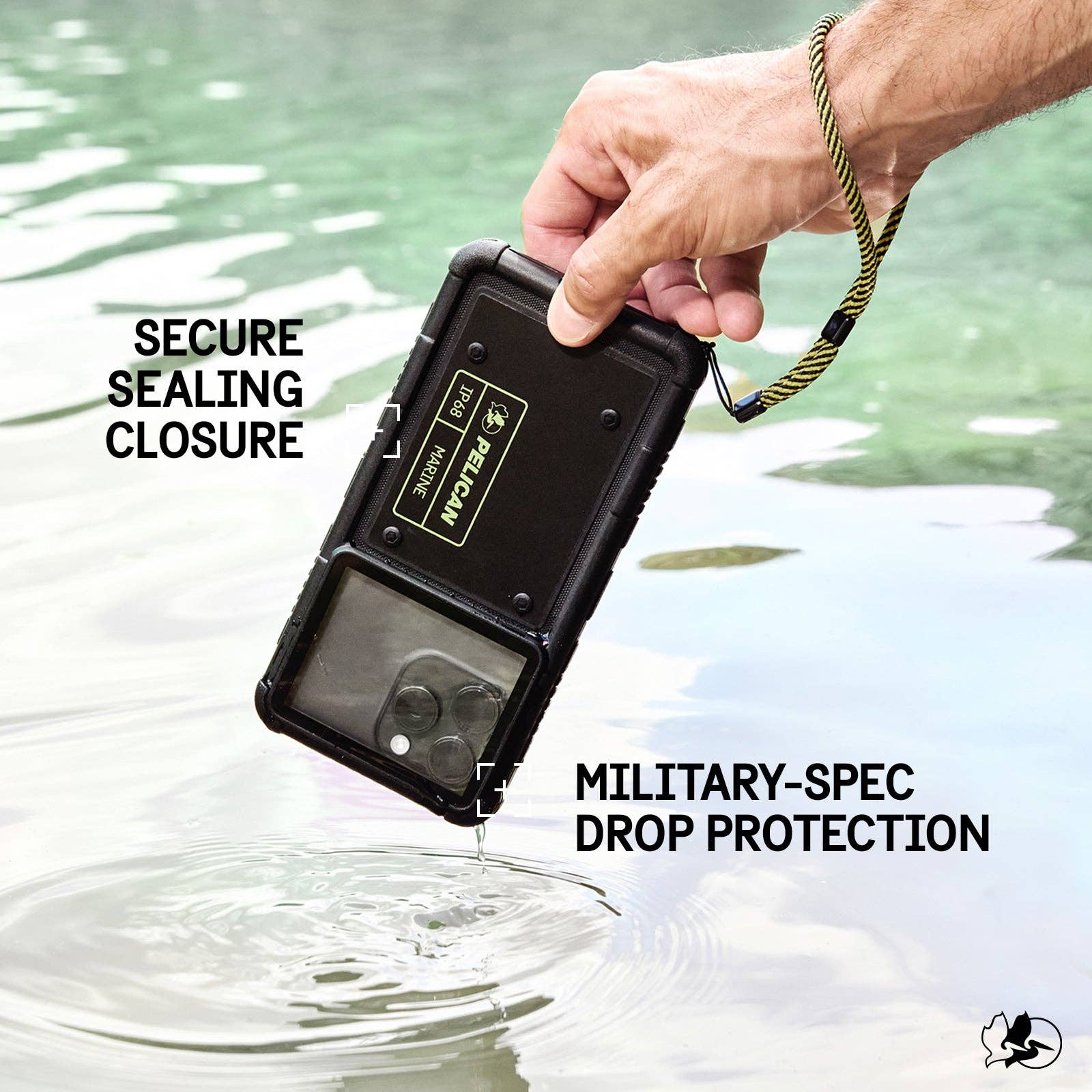 Black Hi Vis Yellow Pelican Marine Universal Waterproof Case for wholesale on Faire4