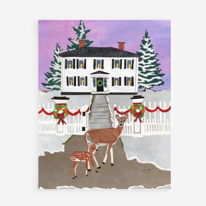 Ralph Waldo Emerson Huis Kerst Notitiekaart voor wholesale door Mandy Warhol Fine Art