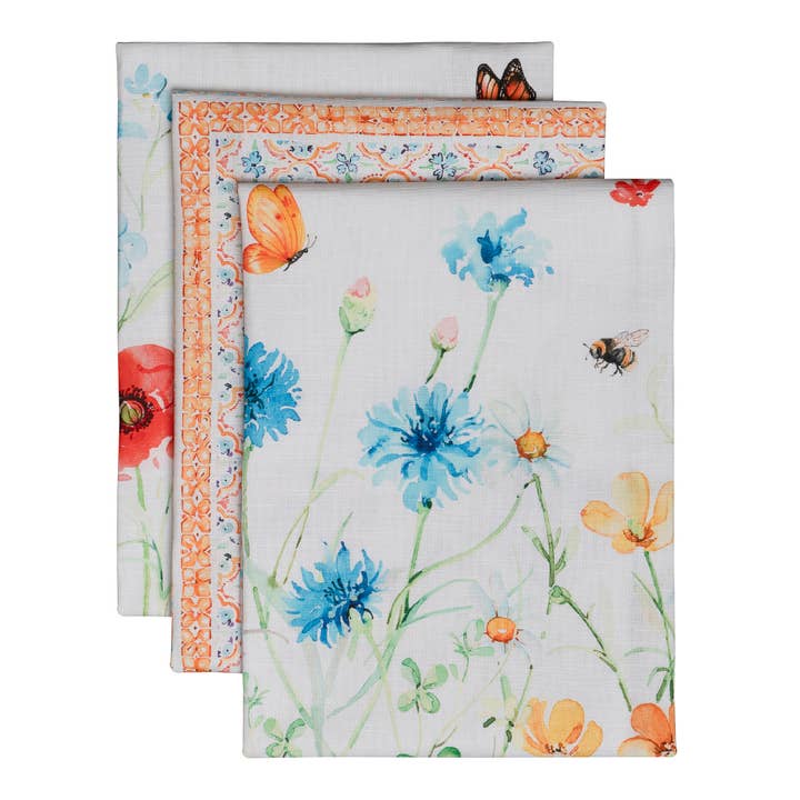 Maison d'Hermine - Wholesale Tea Towel - Summer whisper 100% Cotton Kitchen towels - Set of 3