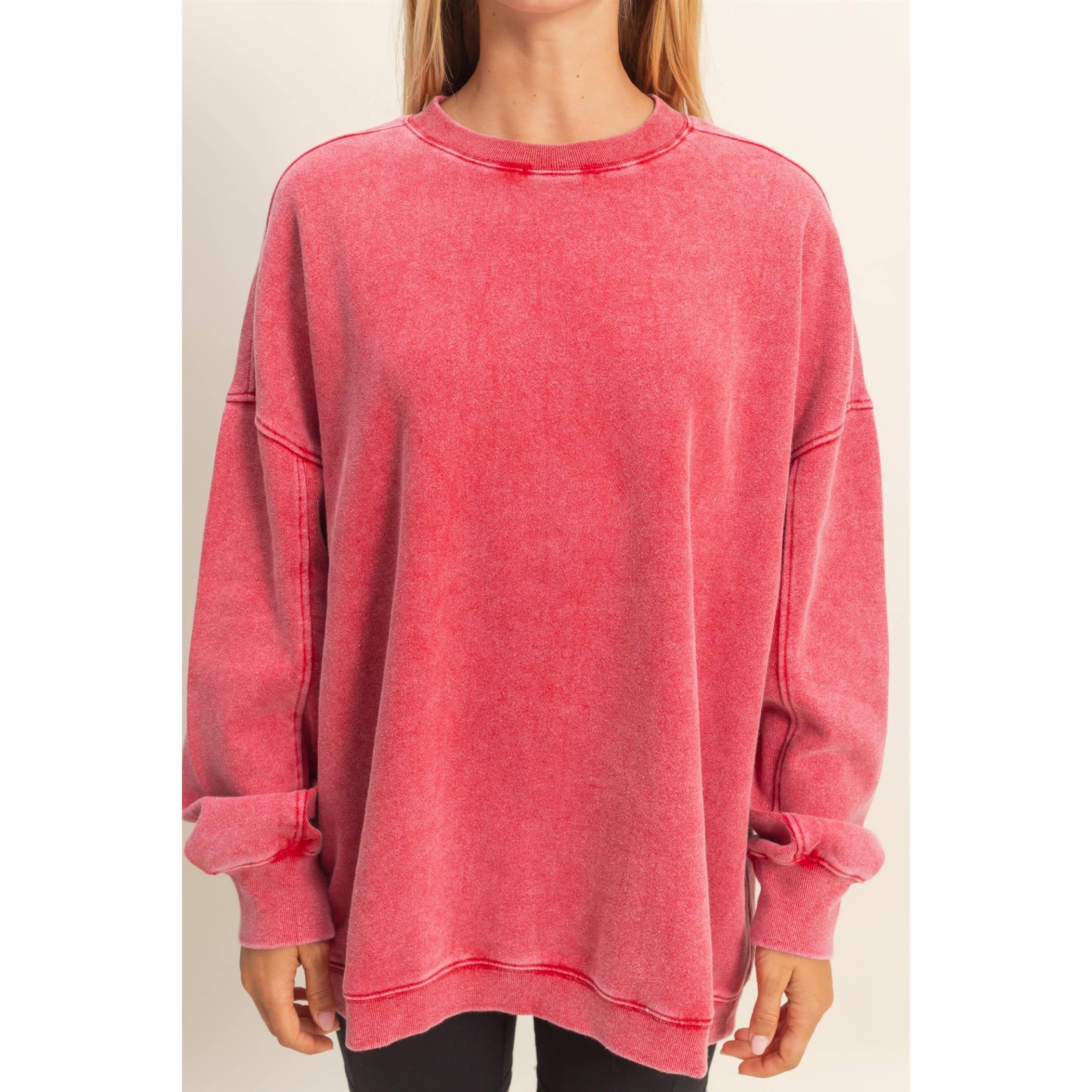 Double Zero - Wholesale Sweatshirt - Women's - Oversized Crew Neck Sweatshirt4