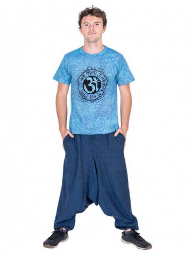 Blå Blå harembukser i bomuld for engroshandel på Faire5