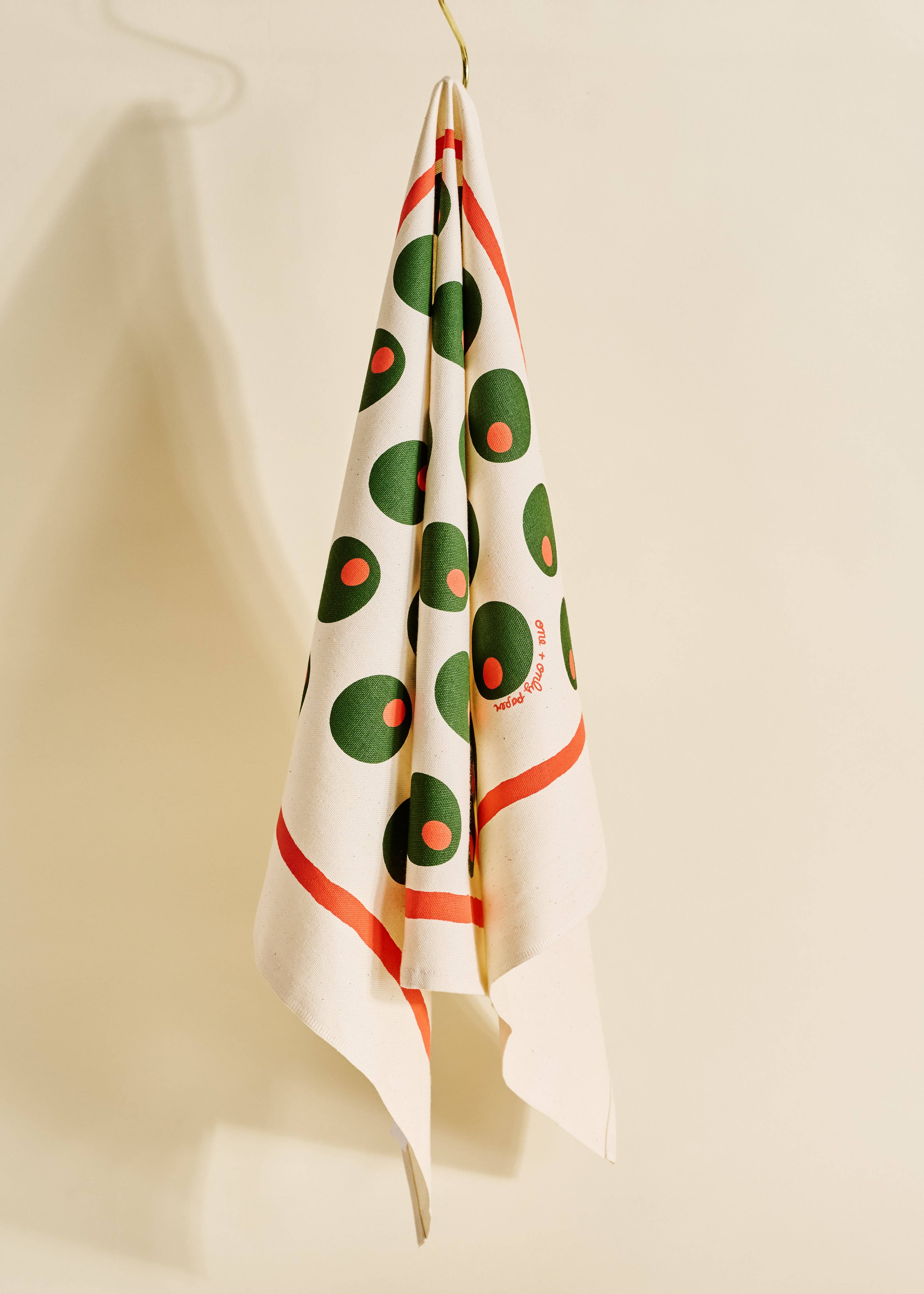 One & Only Paper - Wholesale Tea Towel - Dirty Martini Olive Cotton Tea Towel2