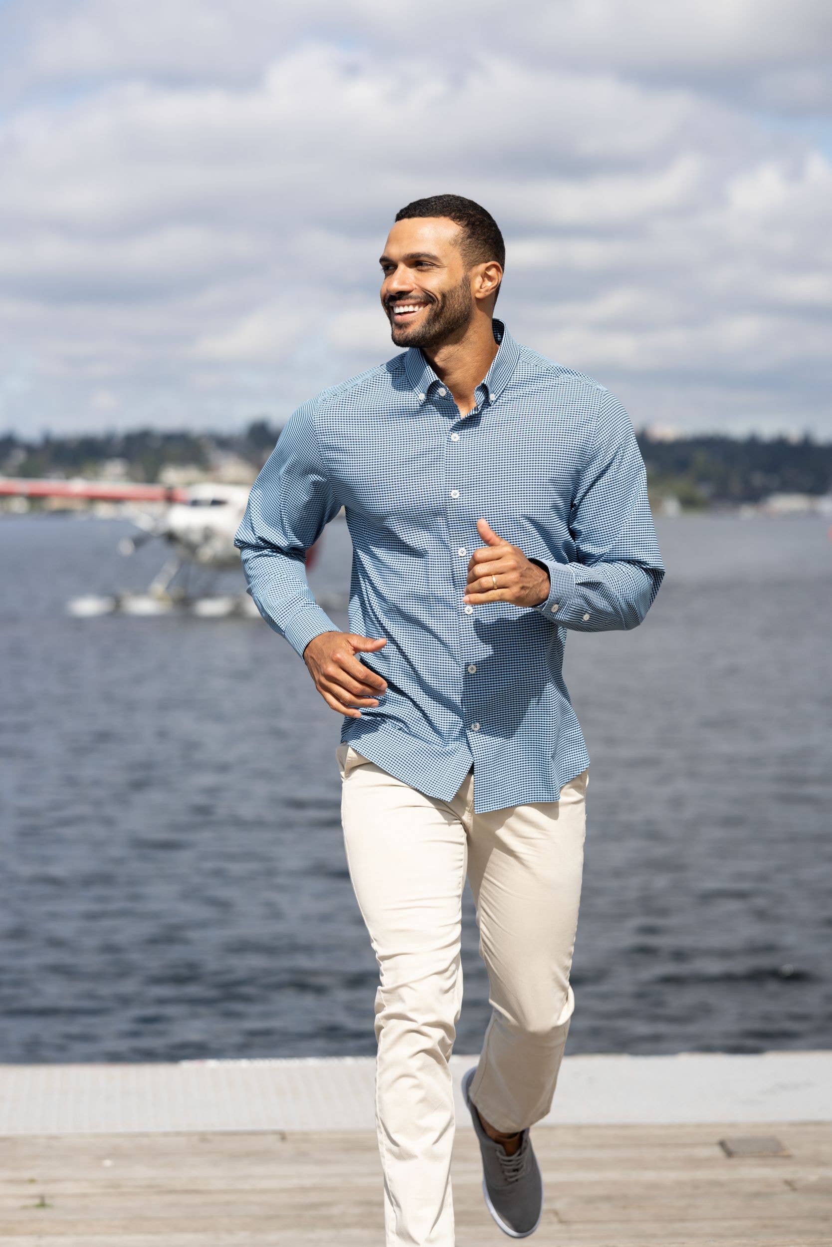 Cutter & Buck - Wholesale Button Down Shirt - Men's - Cutter & Buck Skyline Gingham Mens Big & Tall Dress Shirt21