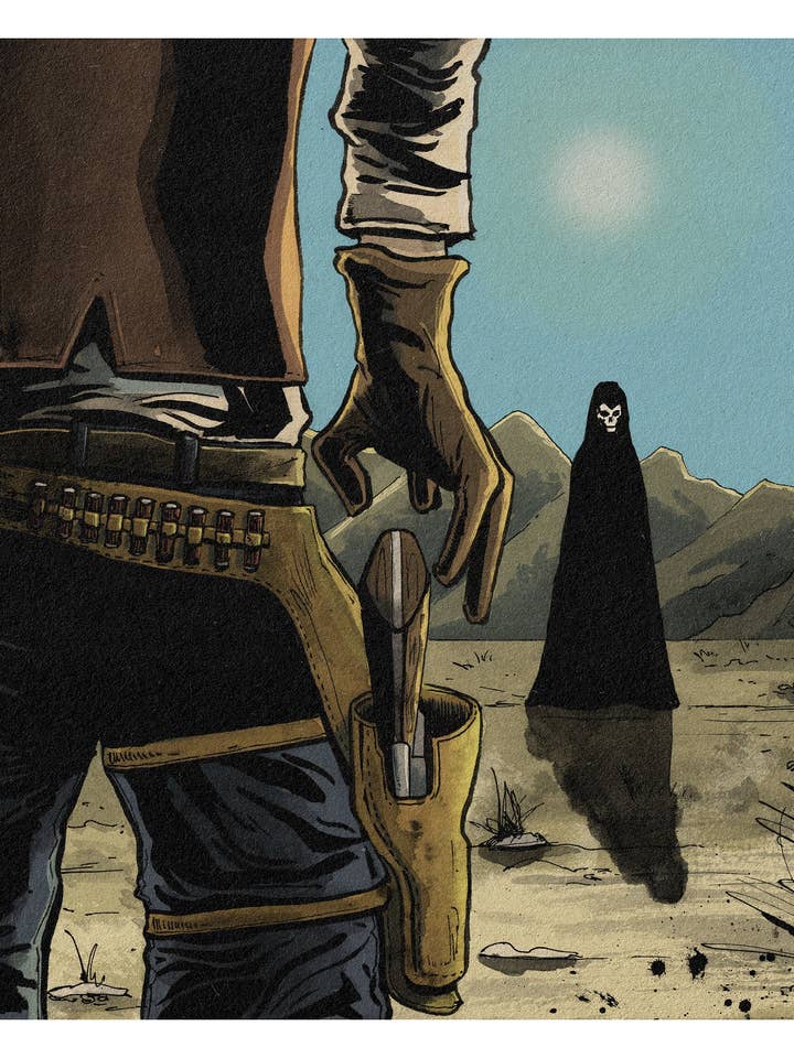 Afdruk (8,5x11) Vuurgevecht met de dood voor wholesale door Ryan Stanley Artwork