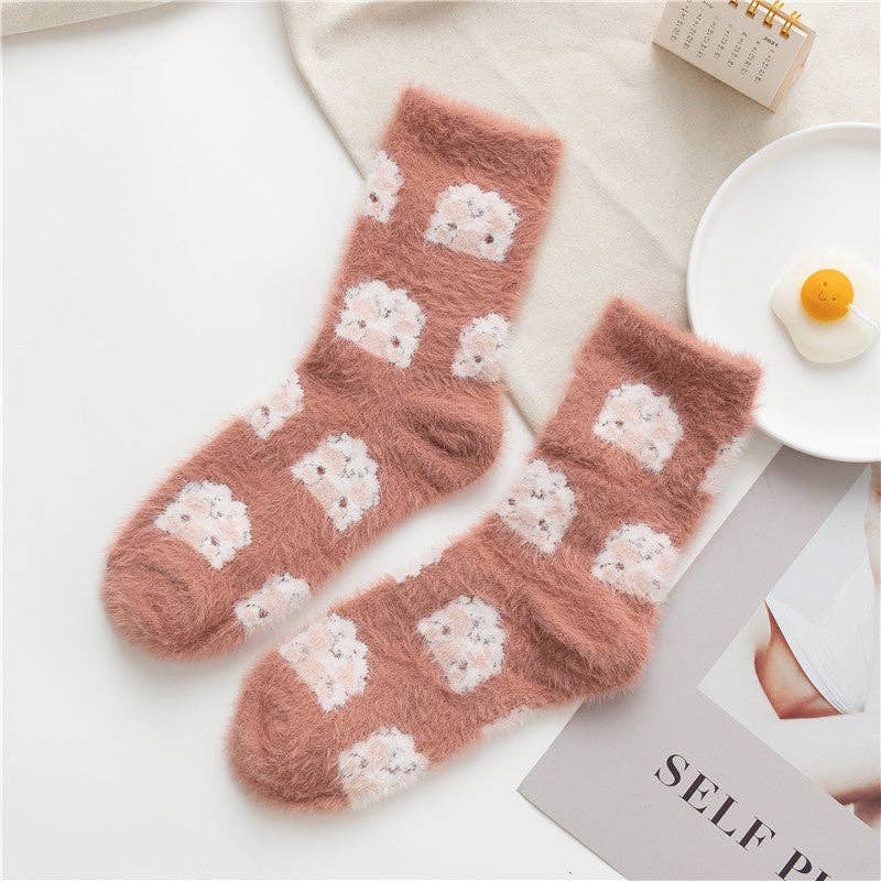 Gohobi （We cover U.S. import duties） - Vente Chaussettes – femme - Chaussettes en polaire Gohobi avec animaux mignons8