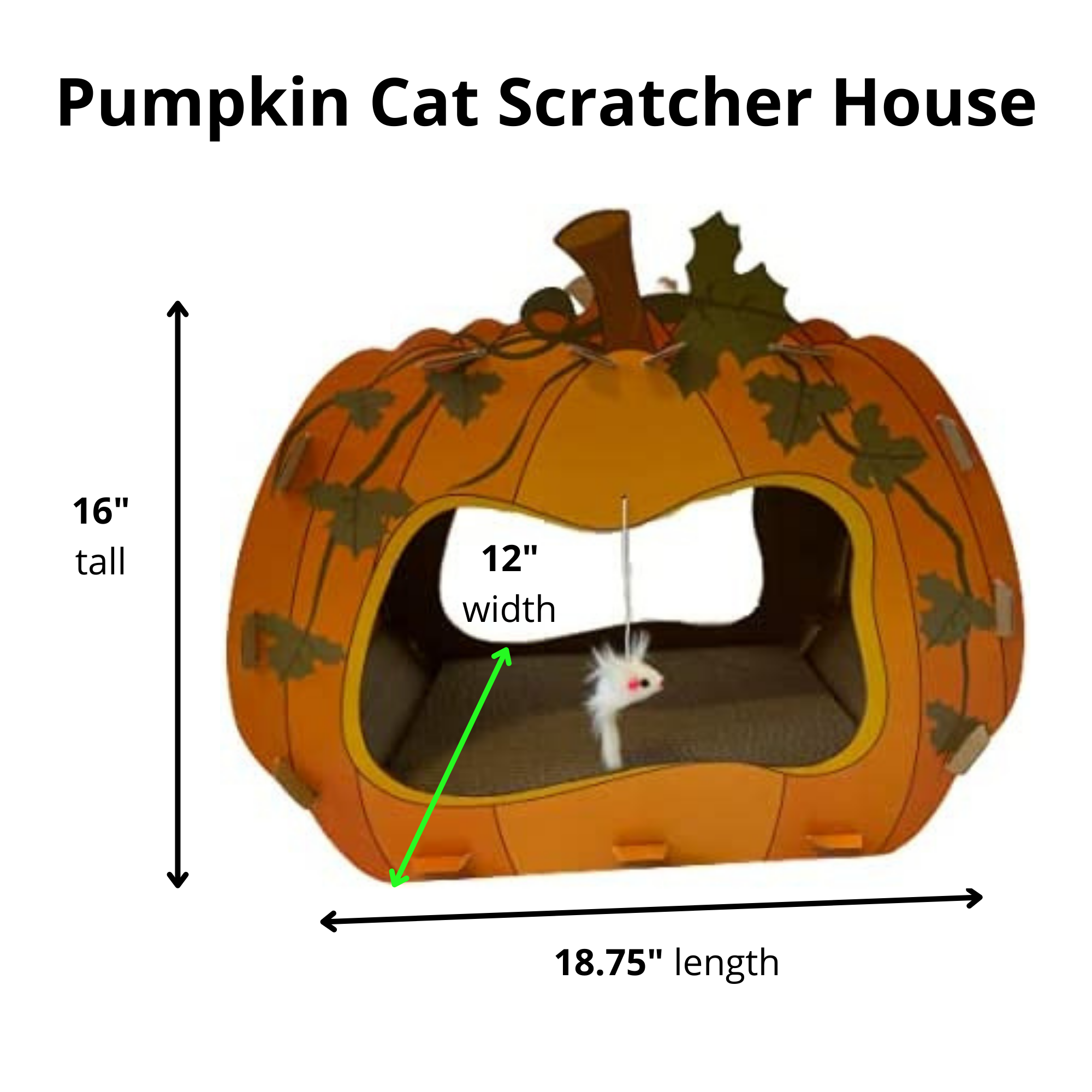 Midlee Designs – wholesale Kattkliare - Katt – Midlee Halloween pumpa katt skrapare hus8
