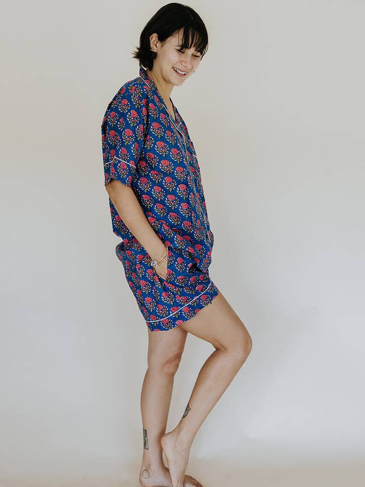 Wings Hawaii - Wholesale Sleepwear Set - Women's - Block Print Pajama Sets - Short Sleeve4