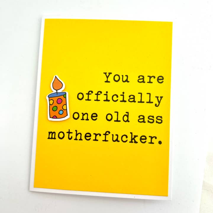 Muddy Mouth Cards - Venta al por mayor Tarjetas de cumpleaños - Tarjeta de cumpleaños Oficialmente Viejo Culo