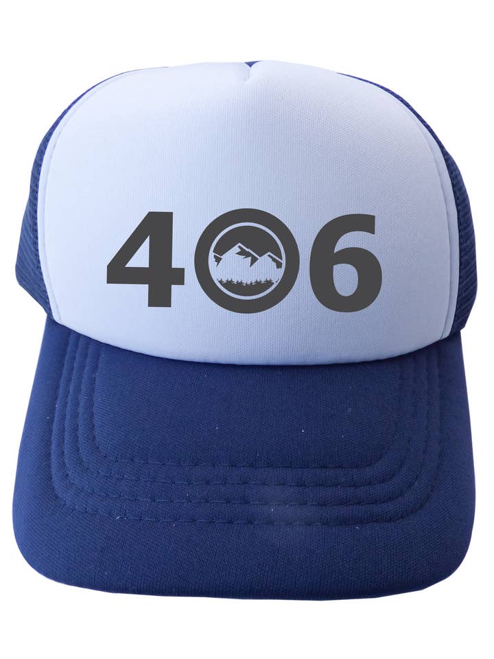 Barn Navy med grå 406 mössa för wholesale av Montana Tees