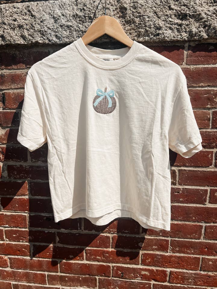 Geflochtener Kürbis Besticktes Kurzes T-Shirt für den Großhandel von Ellie Jade Co