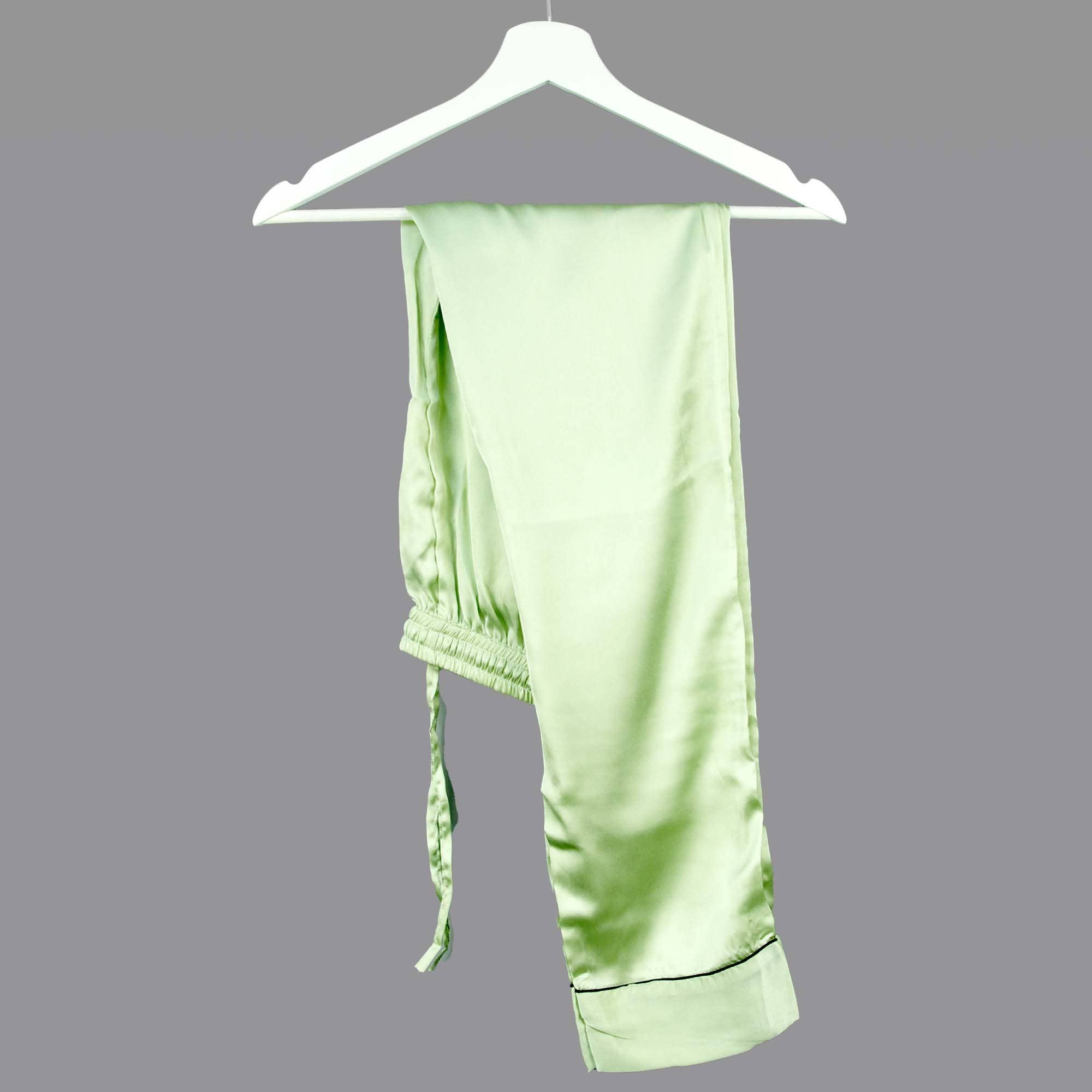 Kantha Decor – wholesale Sleepwear set – Women's – Long Satin Plain Without Pouch Pyjama Set - Sage2