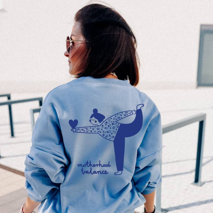 GRAN EQUILIBRIO DE MATERNIDAD EN AZUL CLARO - SUDADERA PARA ADULTOS para venta al por mayor de Dont Grow Up