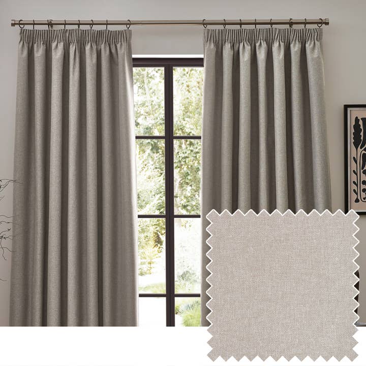Dawn Blackout Pencil Pleat Curtains Linen for wholesale by Riva Home