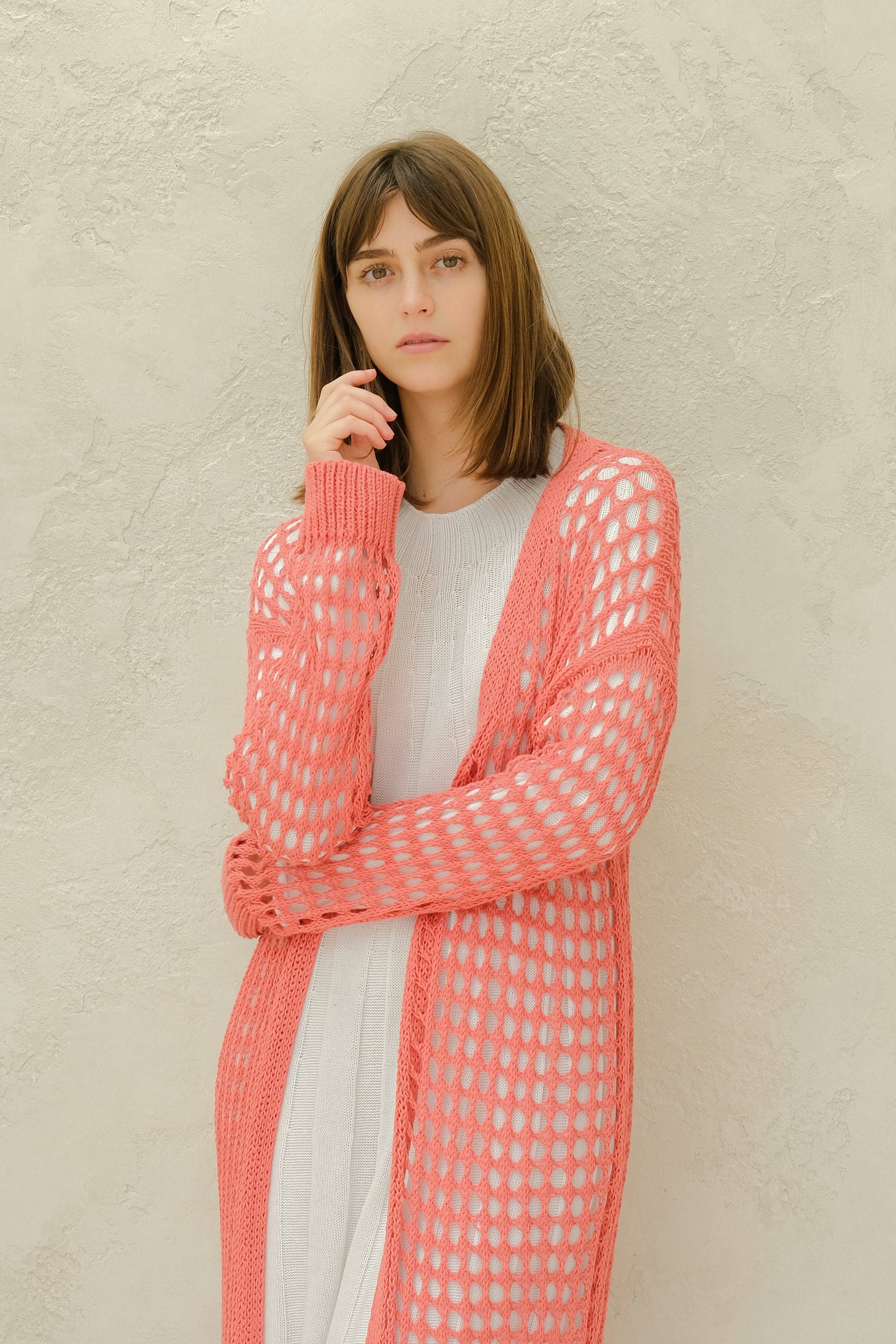 Lèmme – Engroshandel Cardigan - Dame – Fin bomulds hæklet maxi-cardigan19