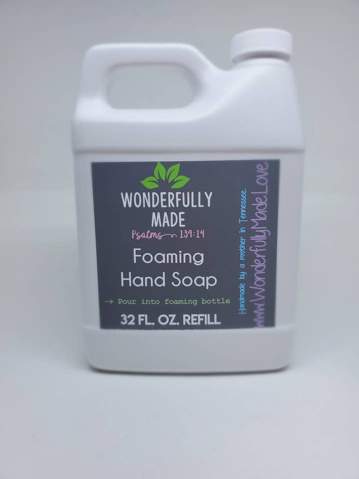 Refill 32 fl. oz. Foaming Hand Soap | Organic Soap Bulk Refill | Cleansing Essential Oil Soap for wholesale by Wonderfully Made .love