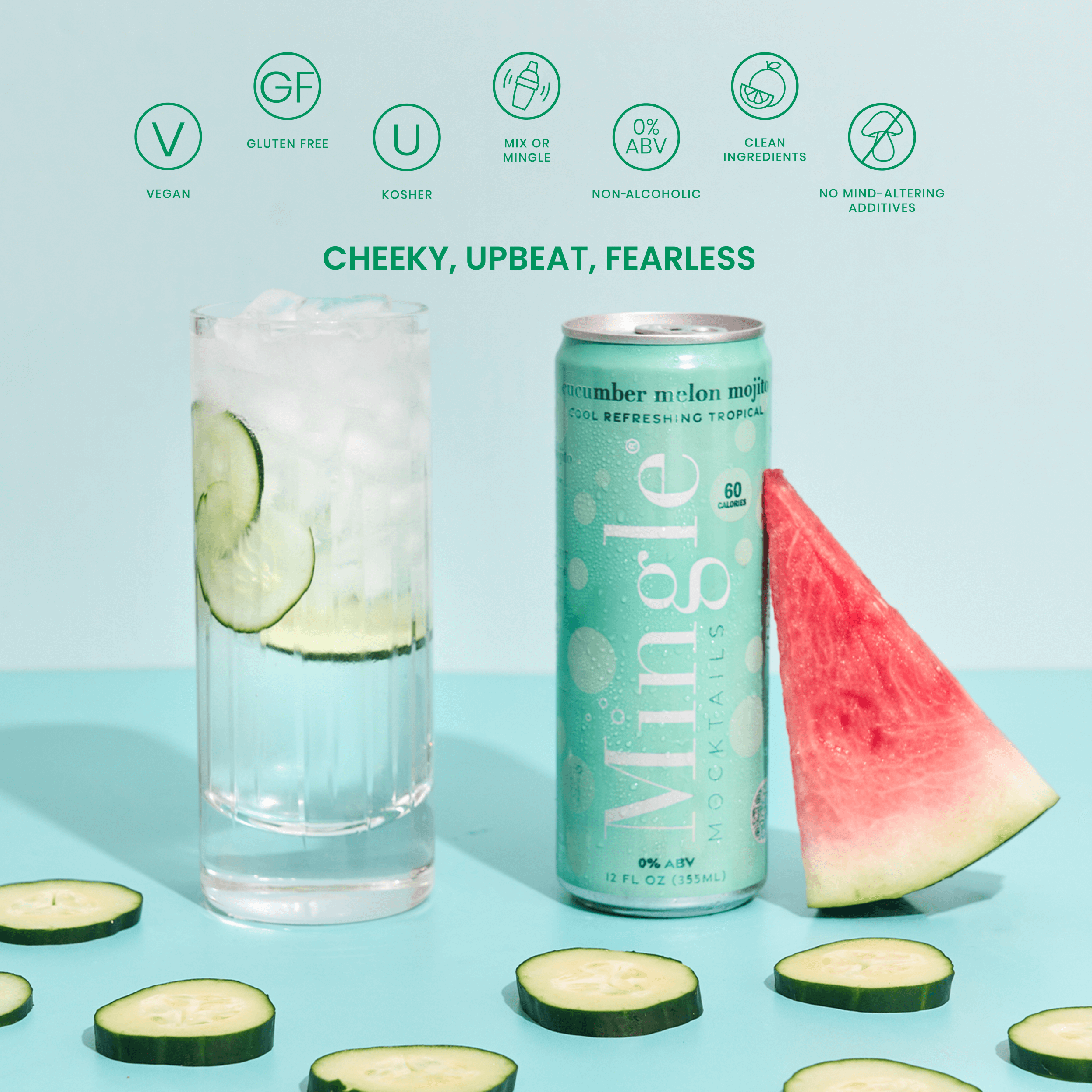 Mingle Mocktails - Wholesale Non-Alcoholic Aperitif/Mocktail - Cucumber Melon Mojito Mocktail5