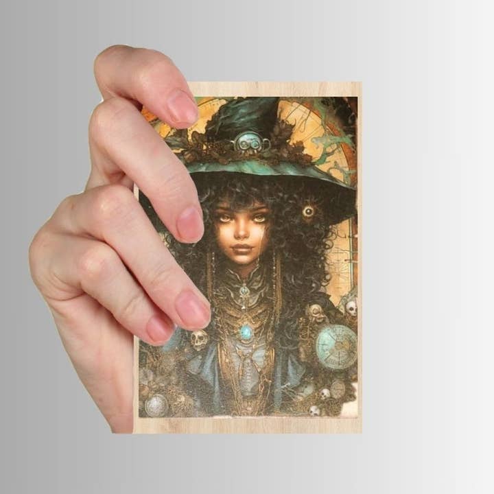 Blue Witches - Set of 10 4" x 6" Decoupage Wood Wall Panels for wholesale by JEMS of the Sea