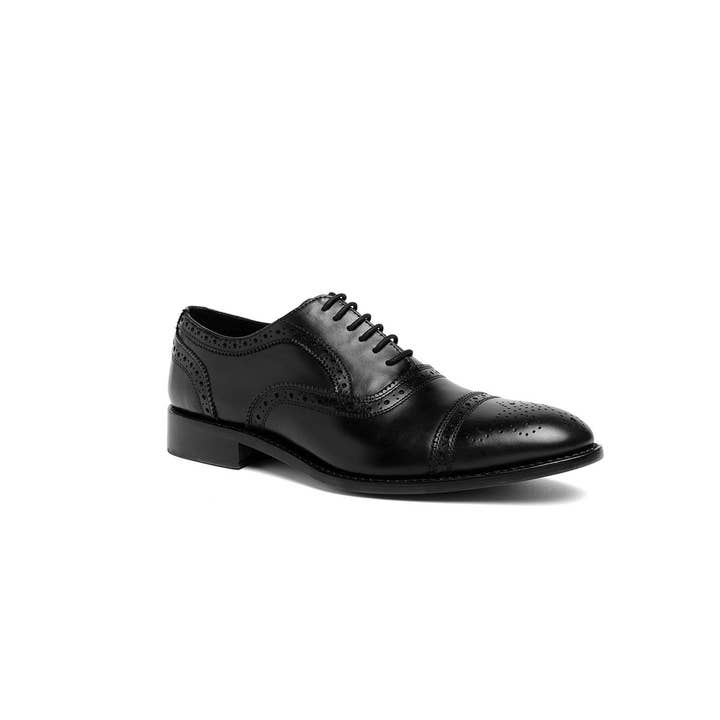 Black Ford Cap-Toe Quarter Brogue for wholesale on Faire