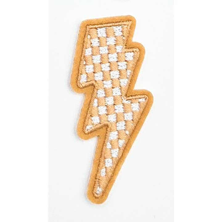 Trendy Transfers - Vendita all'ingrosso Toppe - Toppa ricamata a forma di fulmine a scacchi per CAPPELLO/TASCA2