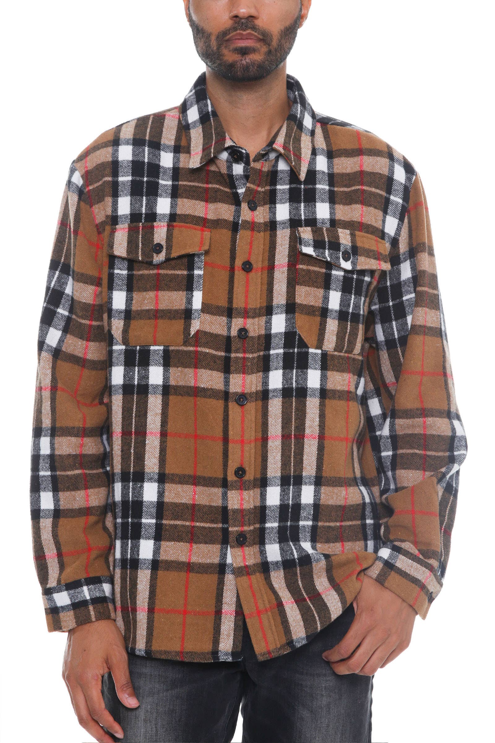 WEIV - Wholesale Shirt Jacket/Shacket - Men's - Mens Checkered Soft Flannel Shacket5