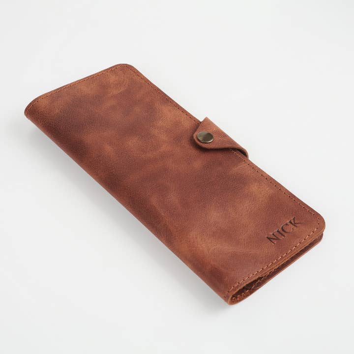 Derio Leather - Wholesale Wallet - Unisex - Personalized Leather Checkbook Cover, Customized Checkbook8