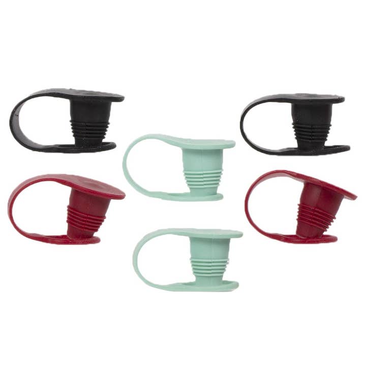 Luciano Gourmet - Wholesale Drink Lids - Luciano 2-pc Silicone Bottle Stopper, 3 assorted colours