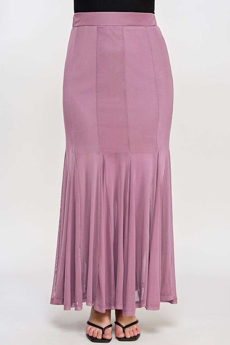 Haute Fox Plus Size & Contemporary – Saia - Mulher por atacado – Saia Maxi de Malha Plus Size SS2384P-SK13