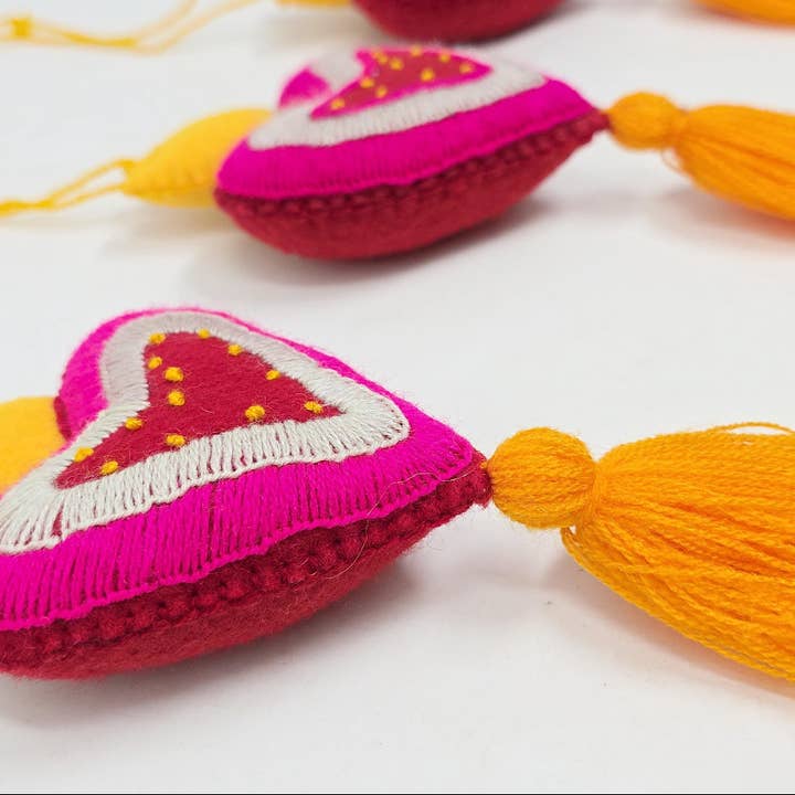 The Faria - Wholesale Purse/Bag Accessory - Women's - Mexican embroidered Heart tassel / heart with tassel 3