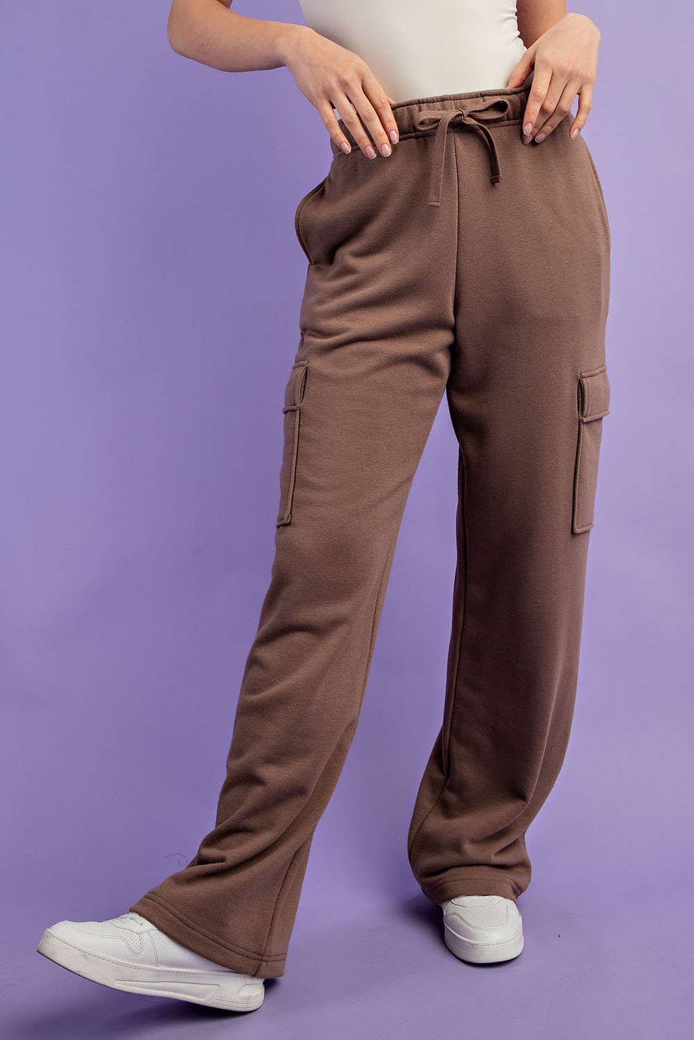 Rae Mode - Wholesale Pants - Women's - FRENCH TERRY STRAIGHT CARGO SWEATPANT4