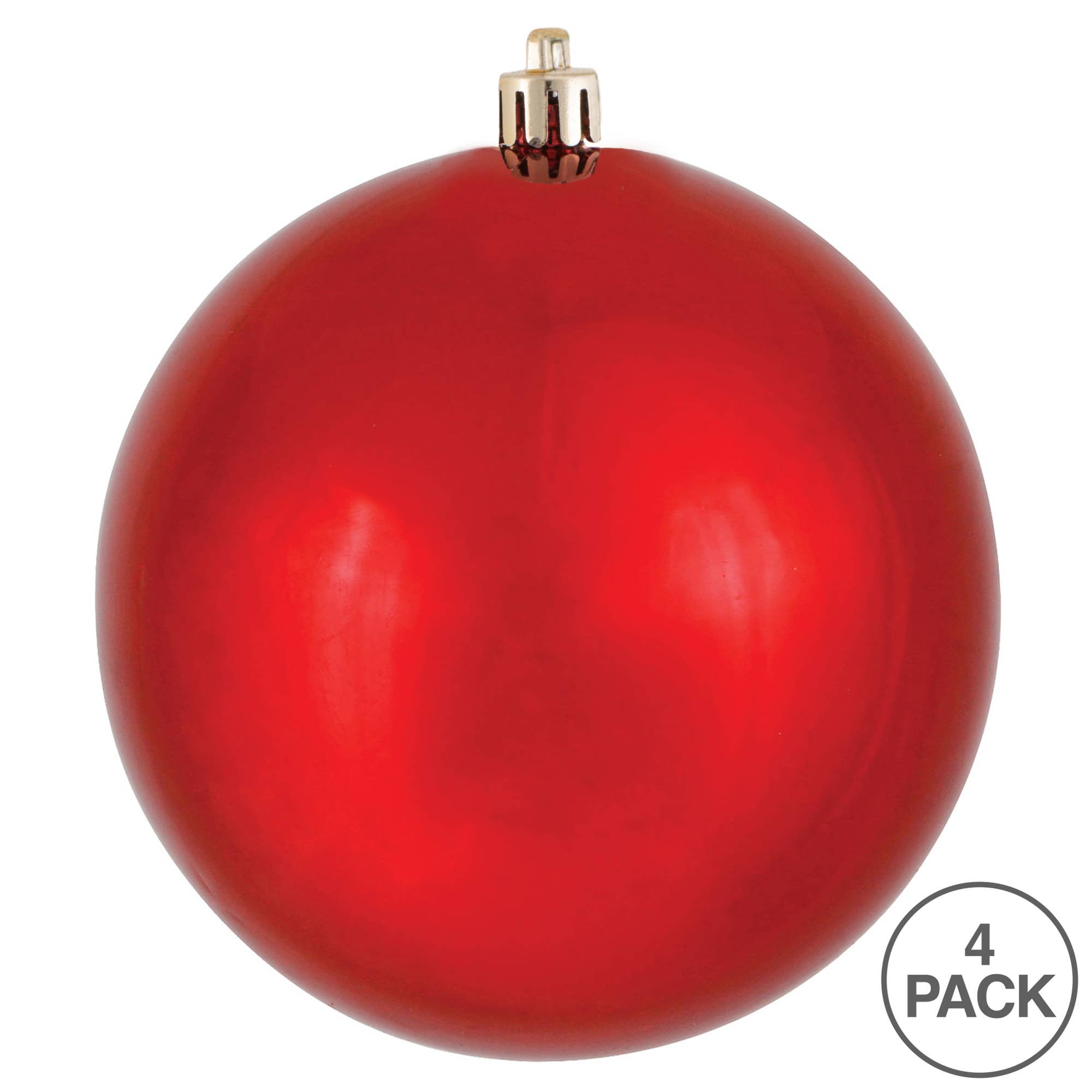 Rouge Boule rouge brillante Vickerman de 6 po, 4 par sac en vente sur Faire1