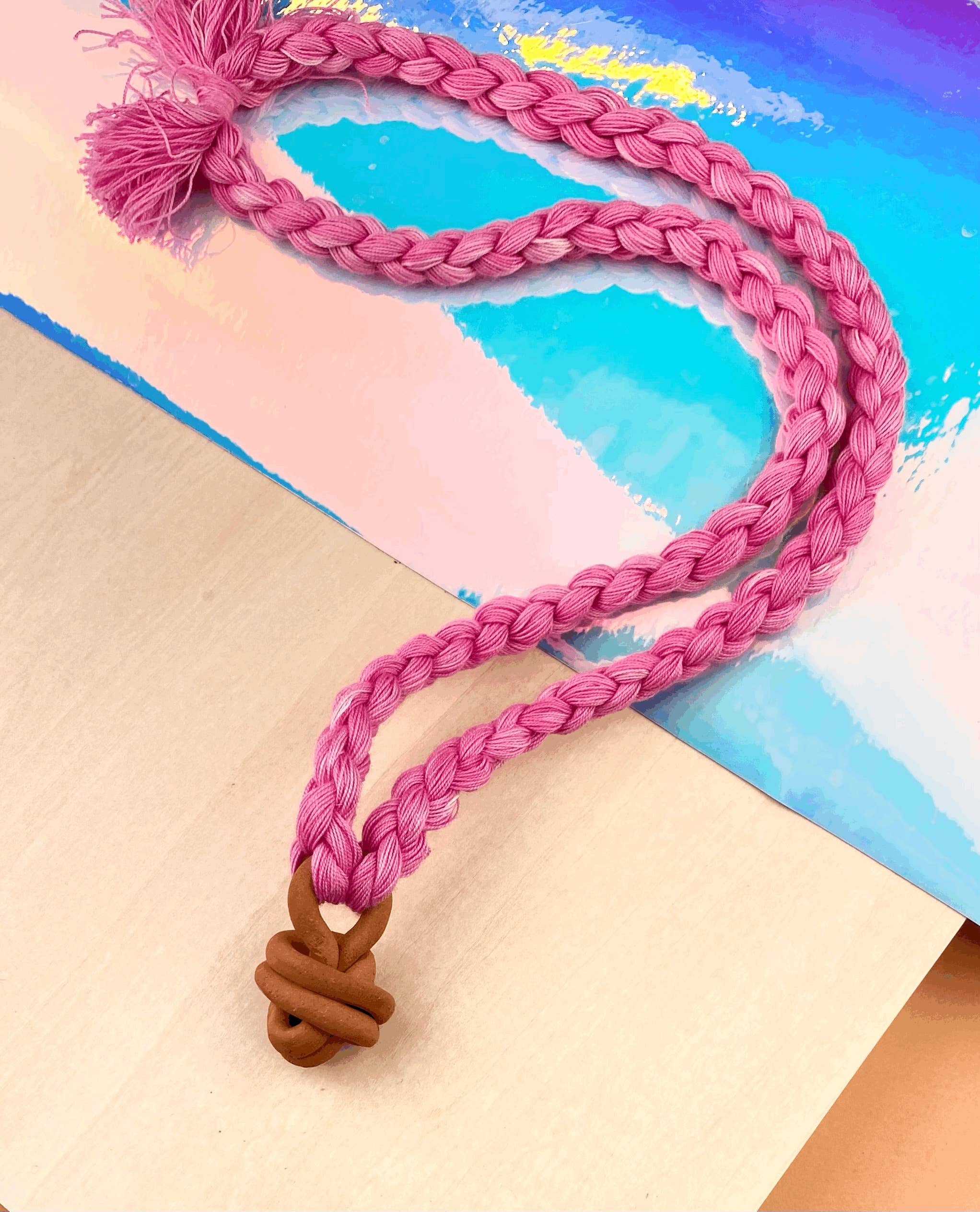Barrow PDX - Wholesale Woven Necklace - Mini Knot Necklace - Neon Pink6