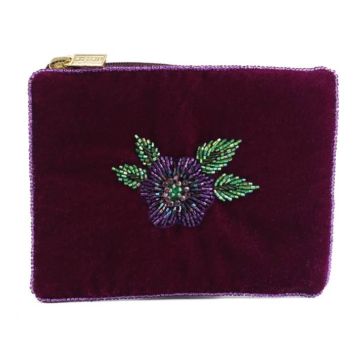 My Doris - Wholesale Coin Purse - Women's - PURPLE FLOWER SMALL POUCH