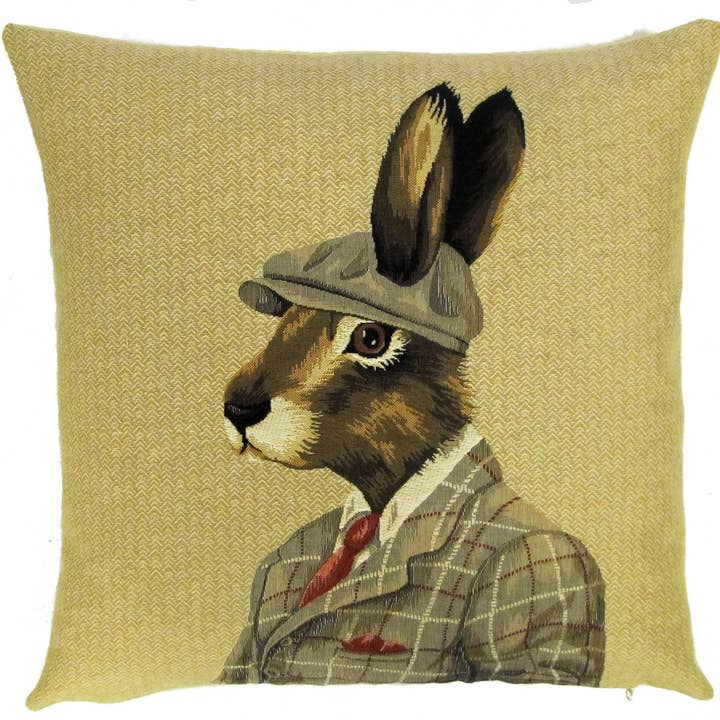 yapatkwa - art of the loom - Wholesale Throw Pillow Cover - Decorative Pillow Cover Rabbit with Bonnet