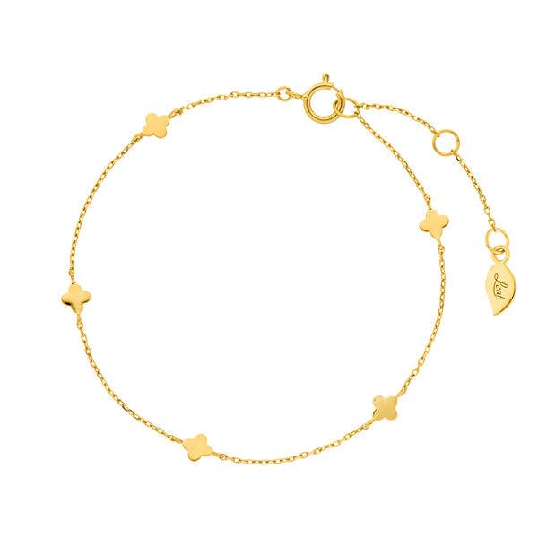 Armband MINI Clover, 14 karat guld för wholesale av Leaf Jewelry