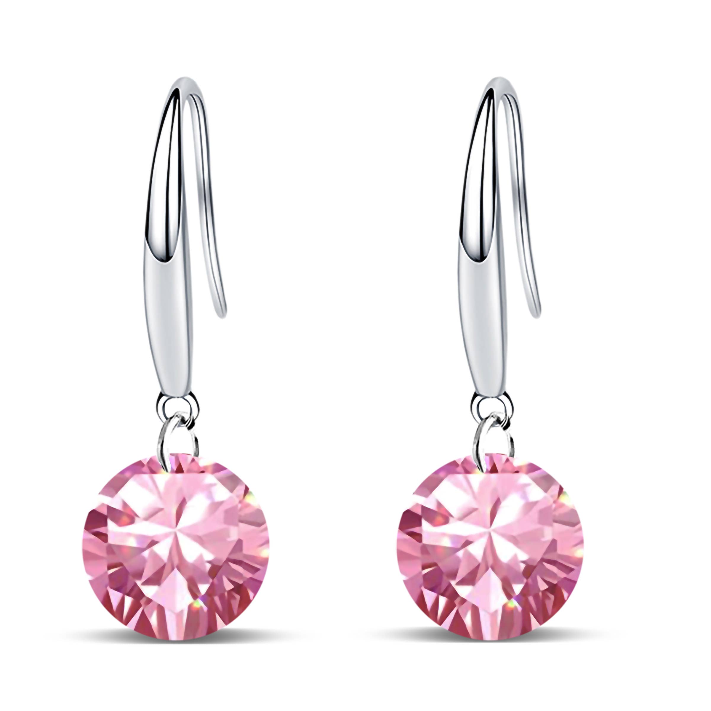 Sephla – Großhandel Ohrhänger – Tropfenohrringe aus reinem Brillanz mit 8,5 mm rundem Schliff0