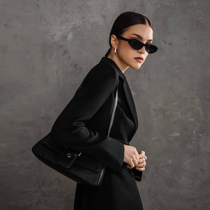 Black V-neck Blazer Dress for wholesale on Faire13