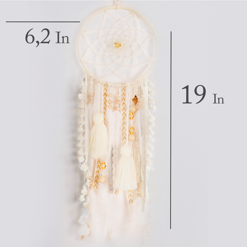 MANIK - Wholesale DIY Craft Kit - Dream Catcher Kit Craft I Project Do It Yourself KIT MINI BEIGE2