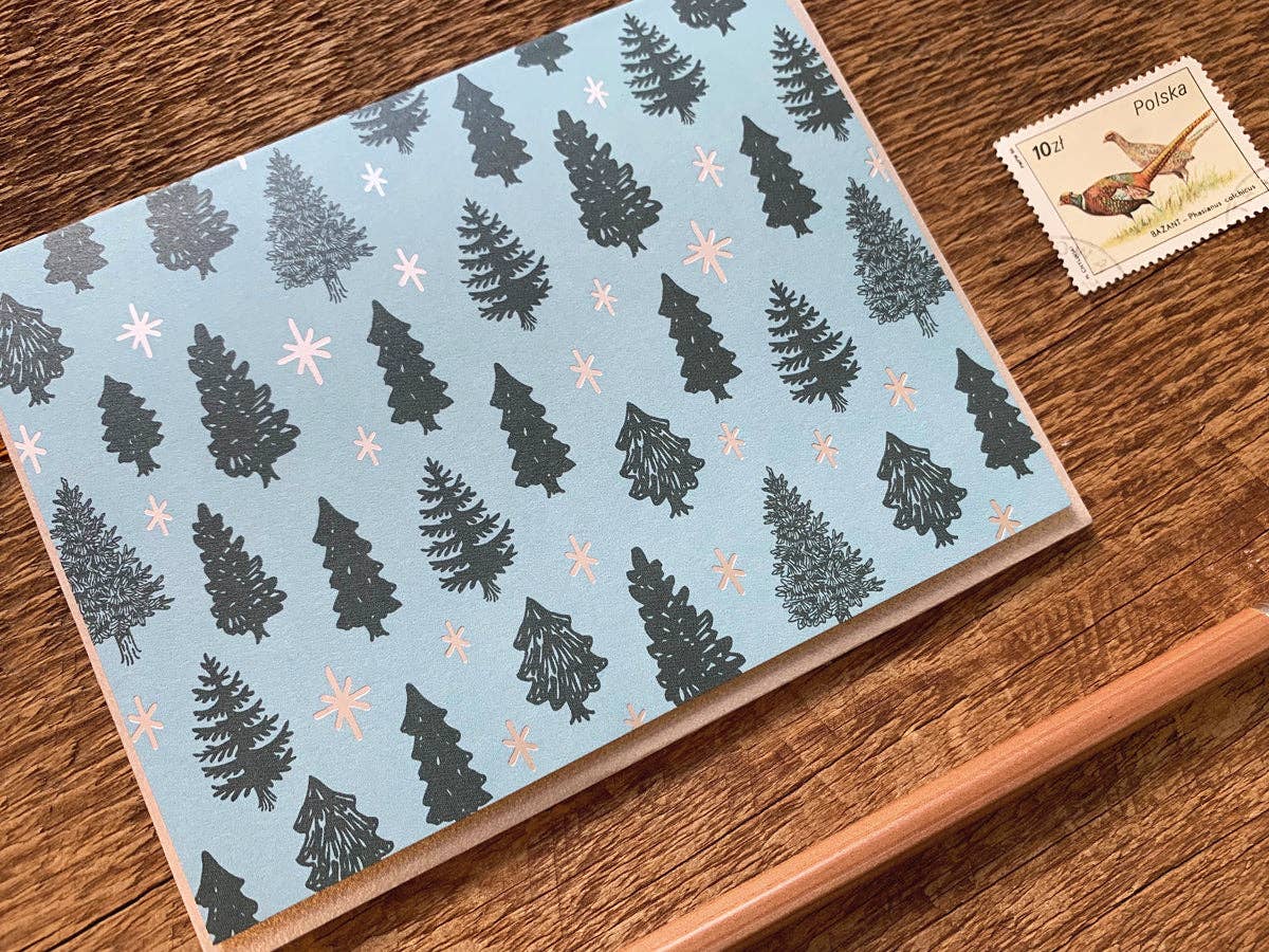 Noteworthy Paper & Press - Wholesale Feestdagenkaartje - Pine Trees-kaart2