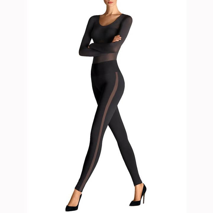 Dameleggings med tylsidelinje i blød stretchcotton fra CAFAGNA MARIO for engroshandel hos CAFAGNA MARIO