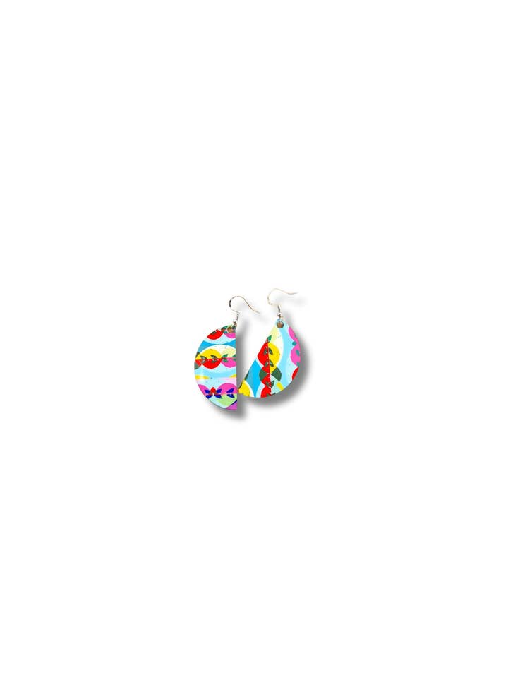 Aluminium Earrings - Harlequin - Semi-circle double-sided for wholesale by Rosimorosi