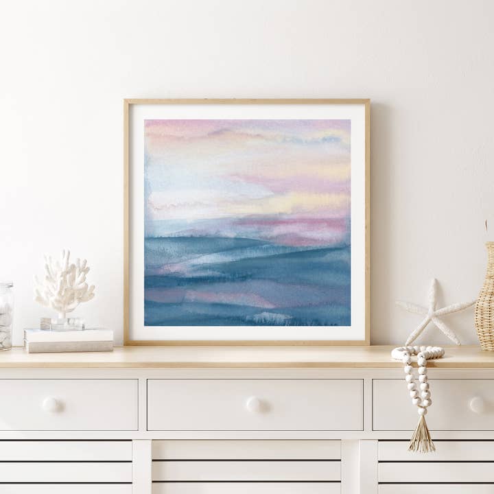 Abstract Ocean Art Print (Midnight Sea) for wholesale by Inkwood Co