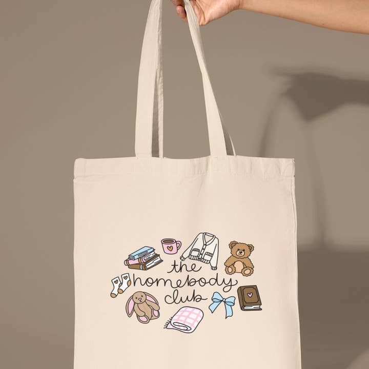 The Homebody Club Tote Bag for wholesale by amarieacreates